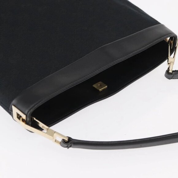 GUCCI GG Canvas Shoulder Bag Black Gold 001 4231 Auth ka883 - Picture 7 of 16